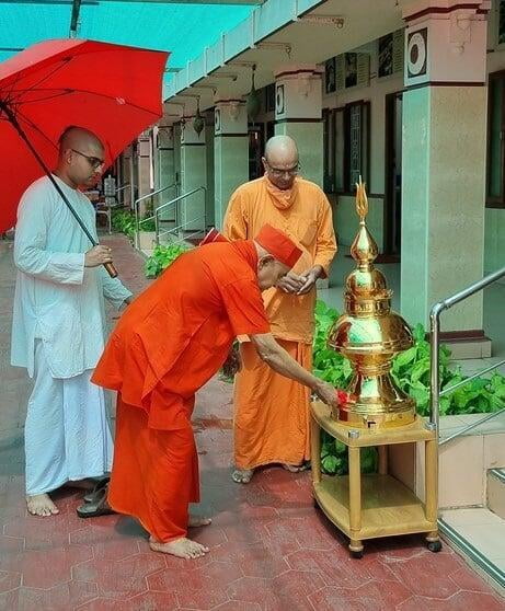Re-installation of Temple Kalasa on Swami Abhedananda Maharaj Jayanti (Photos)